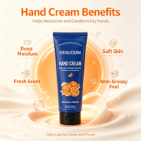 Crème pour les mains à l'orange, marque privée OEM, huile de jojoba, vitamine E, nourrissante, hydratante, parfum d'agrumes, légère, soin des mains rugueuses, douce, 95g