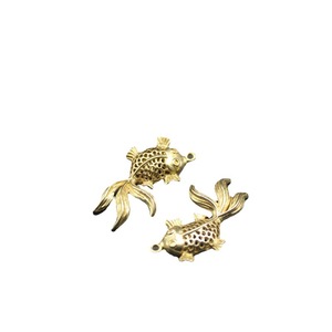 Hollow Goldfish Charms 32mm Length 17mm Width Copper Alloy For Jewelry Making Gift Unisex - Product Image 2