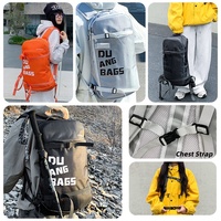 Sac à dos de sport d'extérieur unisexe 4 couleurs, imperméable, grande capacité, avec sangle de poitrine, pour randonnée, alpinisme et loisirs, avec bâtons de randonnée portables