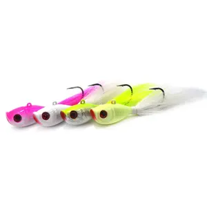 1/8 oz -- 6 oz  bucktail jig  with 5 colors from kmucutie for fishing lures lead head jig