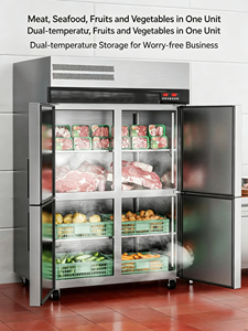 Stainless Steel Upright Freezer Chiller Air-<b>cooled</b> Commercial Refrigerator Single-temperature Vertical Fridge for Restaurant Air - Product Image 2