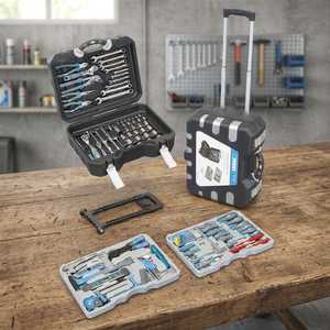 Kit d'outils FERVI avec valise et accessoires, douilles 1/4-1/2, réducteur 16-30 mm 1/2 - Product Image 2