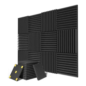 Siyah kalın akustik köpük paneller ses emici fayans kama ses yalıtımı gürültü köpük stüdyoları kayıt için