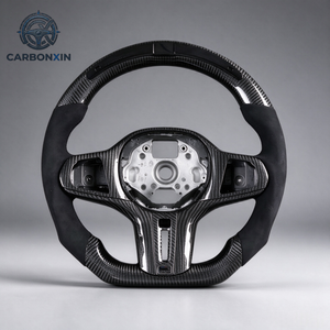 Volante Deportivo de Fibra de Carbono Forjado a Medida, de 3 Radios y 40 mm, con Empuñadura de Cuero para 330i E46 M3 Sport Msport 2000-2005 - Product Image 1