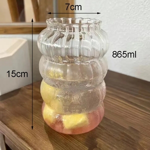 Verres clairs en forme de nuage résistants à la chaleur à haute teneur en borosilicate <span class=keywords><strong>tasse</strong></span> en verre de <span class=keywords><strong>petit</strong></span> déjeuner au lait café glacé jus latte tasses à boire - Product Image 2