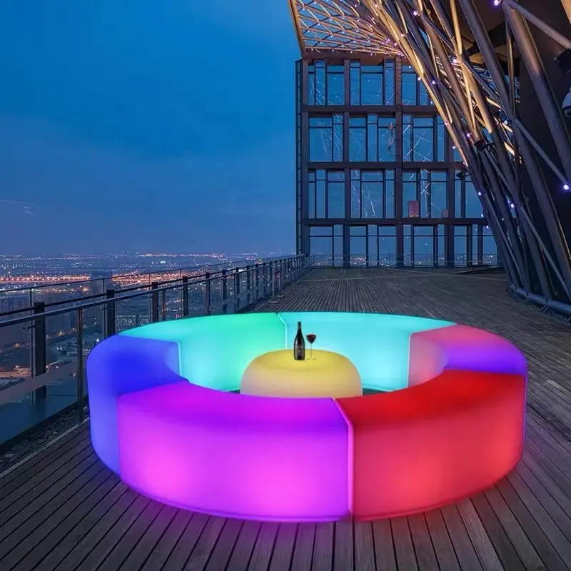 Barra de luz LED colorida para eventos, silla de Bar Popular con arco, muebles de salón, Bar