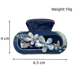 Sheshares Pince à Cheveux Florale <span class=keywords><strong>de</strong></span> Luxe en Acétate |   Pince à cheveux requin ornée <span class=keywords><strong>de</strong></span> strass, élégante, pour <span class=keywords><strong>queue</strong></span> <span class=keywords><strong>de</strong></span> <span class=keywords><strong>cheval</strong></span>, accessoire capillaire pour femme - Product Image 2