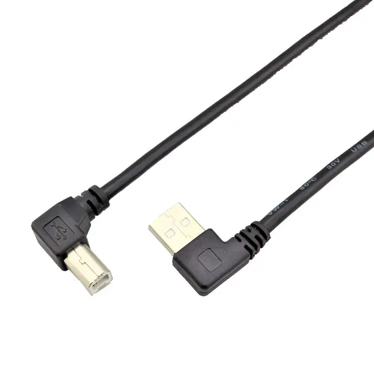 Fabrika OEM 1m 2m usb 2.0 tip A erkek dik açılı tip B erkek 90 derece L şekil veri hızlı şarj USB baskı kablosu