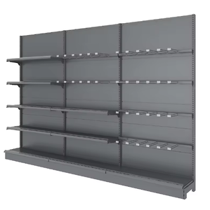 Étagère de supermarché en métal légère en forme de L, double face, norme américaine, avec étagères solides et panneau arrière - Product Image 3