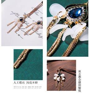 <b>Nipple</b> Clamps Gold Metal Crystal <b>Tassels</b> Adult Erotic Toy Breast Stimulation - Product Image 2