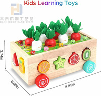 Jouet éducatif Montessori multifonctionnel en bois pour vergers Récolte de carottes Jeu de puzzle pour enfants Cadeau pour tout-petits
