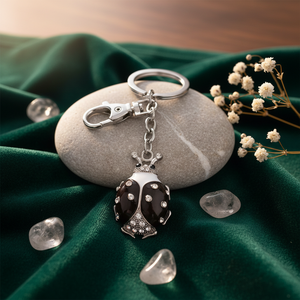 Portachiavi Ladybird in Cristallo Nero, Design Elegante, Senza Scatola - Product Image 3