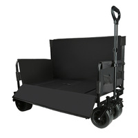 Remorque de camping robuste en métal Tench AL11 à quatre roues, roues pivotantes, capacité de charge de 300 lb, chariot pliable avec poignée réglable