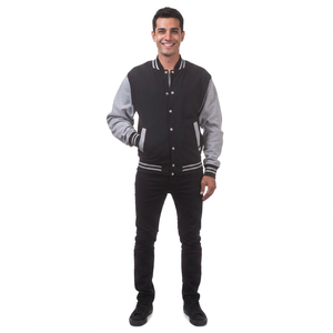 Veste universitaire en sherpa brodée pour homme et femme, personnalisable, en tissu de laine fine, style streetwear, coupe courte, veste universitaire personnalisée - Product Image 1