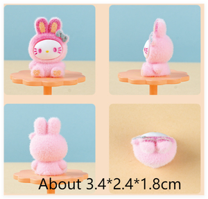 ของเล่นเด็กน่ารัก ตุ๊กตาบ้านนางฟ้า รูปปั้นแมวจิ๋ว งานปั้นสัตว์เคลือบกำมะหยี่ รูปปั้นแมวการ์ตูนสำหรับตกแต่งสวน - Product Image 5