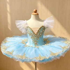 Robe de <span class=keywords><strong>danse</strong></span> de ballet professionnelle à manches bouffantes, col en V, perles, tutu de <span class=keywords><strong>ballerine</strong></span>, jupes de <span class=keywords><strong>danse</strong></span>, costume de scène pour filles - Product Image 5