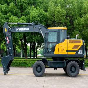 Excavatrice sur pneus Hyundai HW155, 15 tonnes, moteur Cummins, Bosch Rexroth, machine de construction à haute efficacité - Product Image 6