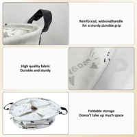Panier à linge pliable en toile de polyester, grand panier à linge sale pliable avec logo personnalisé pour salon et salle de bain