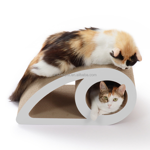 Groothandel Schattige Witte Kat Krabber Board Speelgoed <span class=keywords><strong>Lounge</strong></span> Gemaakt Van Duurzaam Papier Materiaal - Product Image 2
