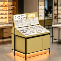 Vitrina Moderna con Iluminación LED para Exhibición de Gafas, Exhibidor de Lentes para Ópticas, Soporte de Exhibición de Gafas para Minoristas