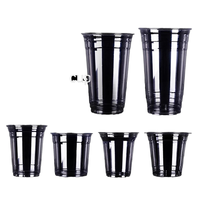 Gobelets en plastique PET jetables à paroi simple de 90 mm pour café, thé au lait, avec couvercle épais hautement perméable, vente en gros par boîte entière, livraison gratuite