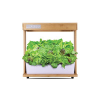 Kit de jardin hydroponique intelligent d'intérieur durable à spectre complet, design moderne en bambou, 8 pods LED, système intelligent pour herbes et fleurs à domicile