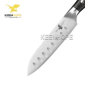 HEROISM 5 بوصة سكين الشيف الياباني سانتوكو مقبض خشبي من الخشب الألماني Din 1.4116 من الفولاذ المقاوم للصدأ 56HRC حادة لمطبخ FBA - Product Image 3