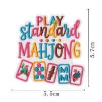 Parches Termoadhesivos Bordados con Temática de Mahjong, Divertidos y Modernos con Eslóganes, Apliques con Elementos de Mahjong para Chaquetas, Mochilas y Decoración DIY