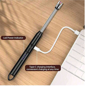 Encendedor de arco giratorio <span class=keywords><strong>360</strong></span>, recargable por USB, a prueba de viento, sin llama, con pantalla LED, interruptor de seguridad - Product Image 4