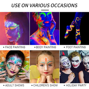สีทาร่างกายและใบหน้าที่มีแสงยูวี8สีอุปกรณ์วาดภาพร่างกายสำหรับงานปาร์ตี้วันฮาโลวีน - Product Image 6