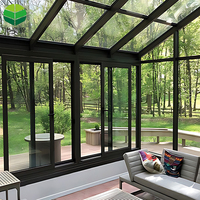 Vente en gros d'usine de serre contemporaine personnalisée en verre incurvé avec cadre en aluminium pour jardin extérieur