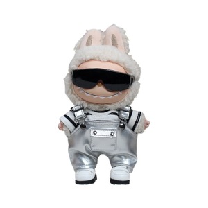 Vêtements pour poupée en peluche Labubu : Salopette argentée avec lunettes de soleil et chapeau en fourrure pour enfants de 8 à 13 ans, accessoire unisexe - Product Image 5