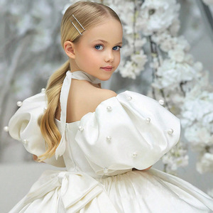 Vestido <span class=keywords><strong>de</strong></span> Princesa con Mangas Abullonadas y Adornos <span class=keywords><strong>de</strong></span> Perlas <span class=keywords><strong>para</strong></span> Niñas, Ideal <span class=keywords><strong>para</strong></span> Bodas, Fiestas <span class=keywords><strong>de</strong></span> Cumpleaños y Recitales <span class=keywords><strong>de</strong></span> Piano - Product Image 4