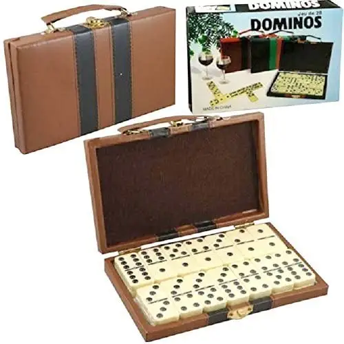Factory customized domino double 6 set in leather box