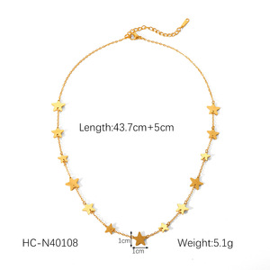 Nouveau Collier Sportif 2026 en Acier Inoxydable Plaqué Or 18 carats avec Pendentif Étoile et Chaîne de Perles en Pierre Naturelle - Product Image 6