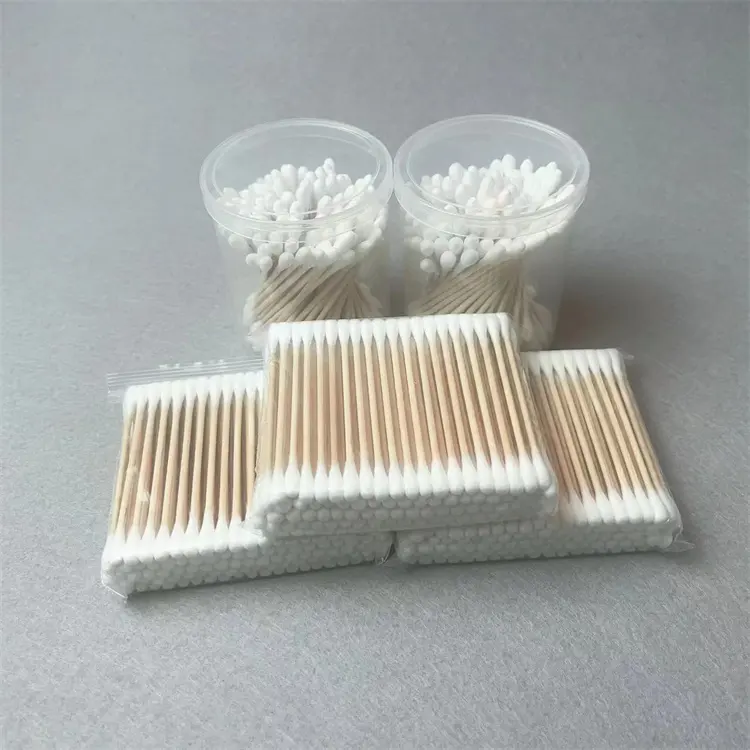 100% eco-friendly biodegradabile pulizia dell'orecchio bastoncini di cotone di bambù tampone di punta di cotone sgrassante