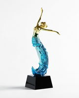Trophée de danse latine personnalisé en gros, statuette en résine de cristal, impression couleur intégrale, récompense de danse DT-RS028