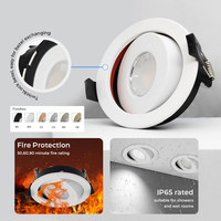 Plafonnier LED encastré dimmable 4 CCT, résistant au feu, IP65, SMD, double puissance réglable, éclairage intérieur européen