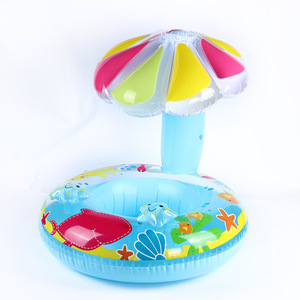 Bouée de bain gonflable pour enfant avec auvent, design cartoon, matière PVC, forme originale, jouet aquatique - Product Image 4