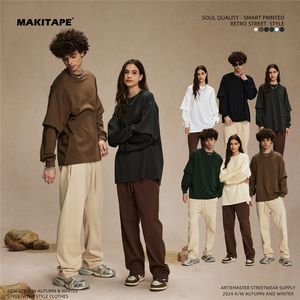 Camiseta de Algodón con Lavado Ácido y Logotipo Personalizado QD2163, Camiseta de Manga Larga de Doble Capa de Dos Piezas para Hombre - Product Image 3