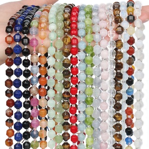 면 처리 된 6/8/10mm 일석 청금석 자수정 마노 돌 비즈 보석 DIY 느슨한 비즈 팔찌 만들기 - Product Image 1