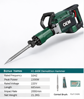 Marteau de démolition professionnel 1700W 60J 95A, portable, industriel, pour béton, mur, roche, burineuse, perceuse électrique, marteau perforateur