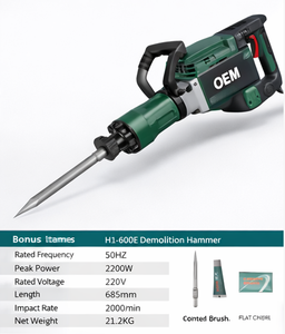 <span class=keywords><strong>Marteau</strong></span> de démolition professionnel 1700W 60J 95A, portable, industriel, pour béton, mur, roche, burineuse, perceuse électrique, <span class=keywords><strong>marteau</strong></span> perforateur - Product Image 2