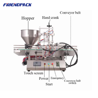 Machine de remplissage, de bouchage et d'étiquetage automatique de bureau Friendpack, machine de remplissage à pompe à piston pour cosmétiques et pâte de tomate