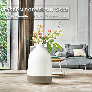 Vase de table moderne en céramique émaillée écologique pour la décoration de salon, largeur 2-4 pouces x hauteur 4-8 pouces - Product Image 2