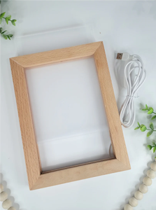 Cornice Fotografica LED in Legno Lampada Unica Illuminata Luce Notturna Decorazione Casa Regalo Perfetto per Bambini e Innamorati - Product Image 2