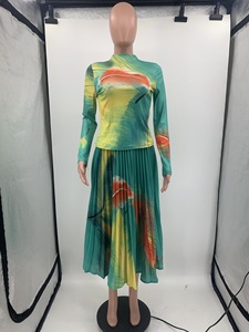 Ensemble <span class=keywords><strong>jupe</strong></span> <span class=keywords><strong>longue</strong></span> plissée pour femme, vêtements imprimés tendance, 2 pièces, collection <span class=keywords><strong>hiver</strong></span> <span class=keywords><strong>2022</strong></span> - Product Image 2