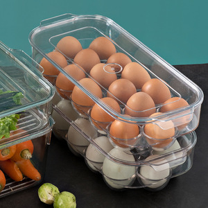 Egg Storage Box 16 Compartment Transparent With Lid Fresh Keeping Kitchen Preservation <b>Tray</b> - Product Image 3