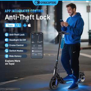 Gyrocopters Patinetes Eléctricos para Adultos y Adolescentes 2026 Flash 6.0/FlashX/Plaid3.0 350W/500W 30km/h APP Luz LED Bloqueo Inteligente Antirrobo - Product Image 6