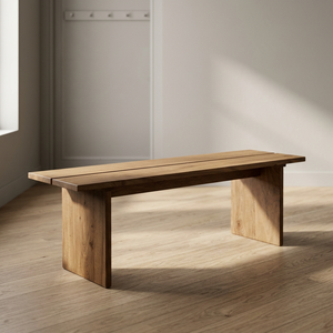 ม้านั่งรับประทานอาหารไม้สักทันสมัยพร้อมฐานขาไม้แผ่นหนาแข็งแรง - Product Image 3